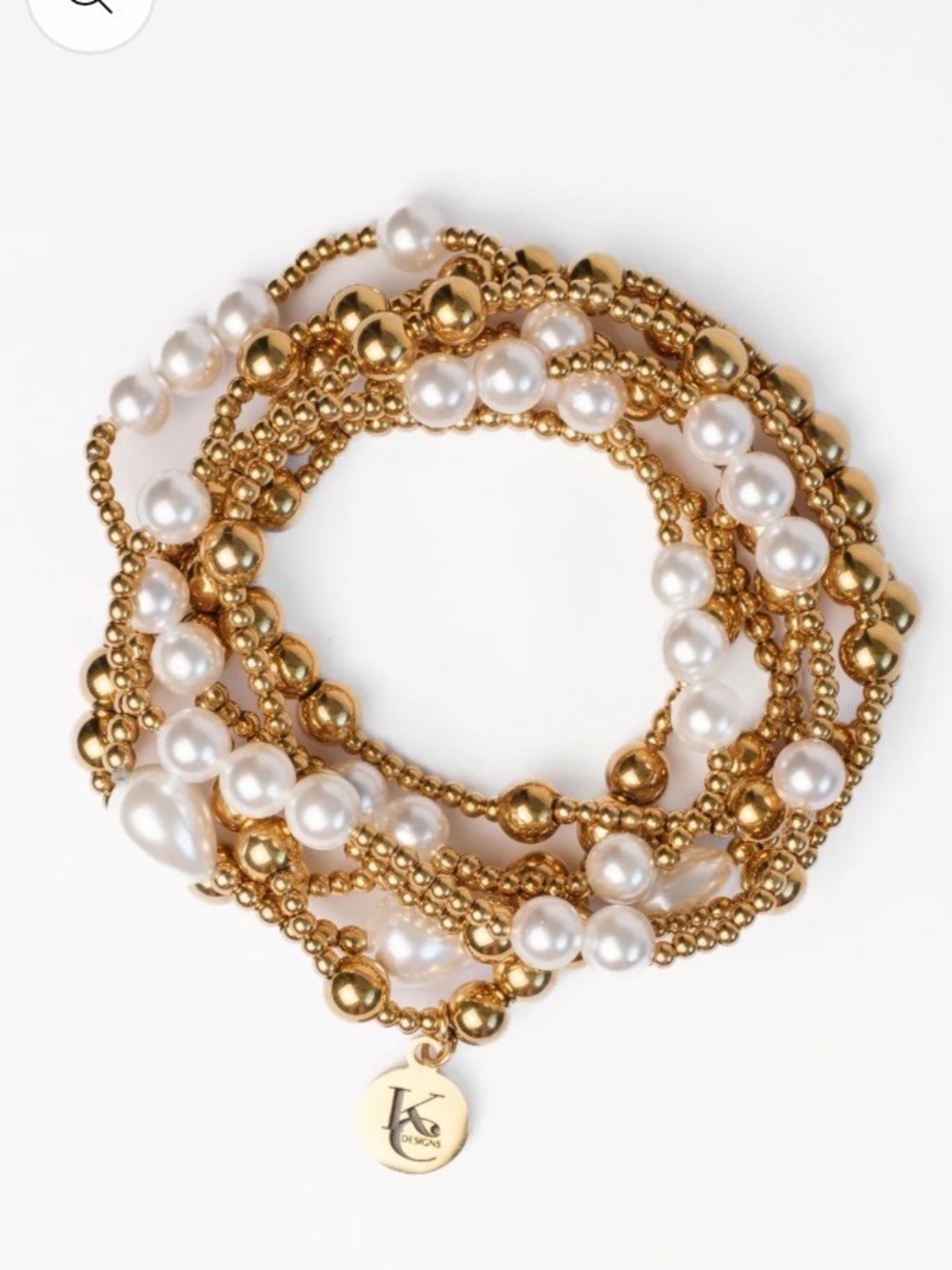 Pearl Affair 316L Stainless Steel 7 PIece Bracelet Stack